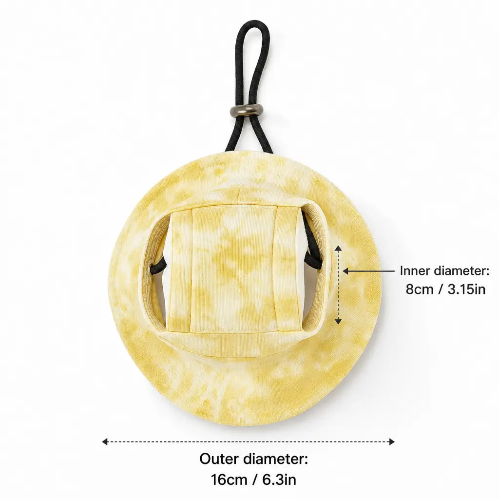 Adjustable Dog Bucket Hat for Small Breeds and Puppies