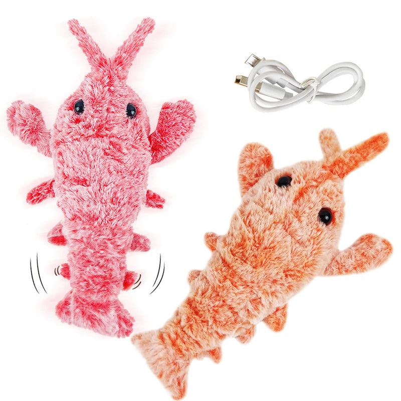 Electric Lobster Cat Toy - USB Rechargeable Plush Jumping Shrimp