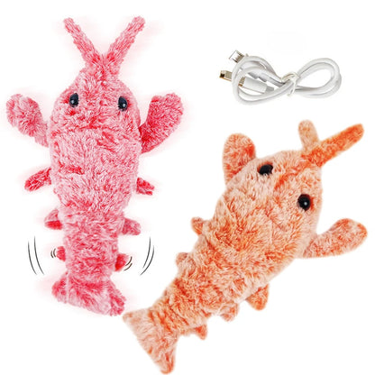 Electric Lobster Cat Toy - USB Rechargeable Plush Jumping Shrimp for Cats and Dogs