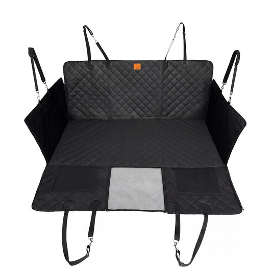 Zvrpet Dog Car Seat Cover with Mesh Window Waterproof & Scratch-Resistant Pet Hammock for Back Seat High-Strength PP Support Board Undeformable Heavy Duty Non-Slip Protector for Suvs & Trucks Large Size Summervibes Petlovers
