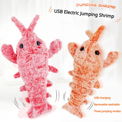 Electric Lobster Cat Toy - USB Rechargeable Plush Jumping Shrimp for Cats and Dogs