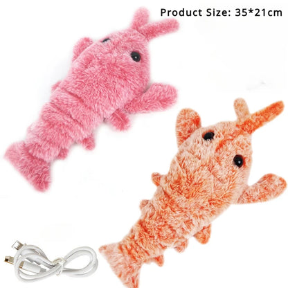 Electric Lobster Cat Toy - USB Rechargeable Plush Jumping Shrimp for Cats and Dogs